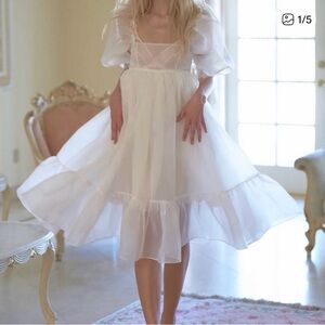 Selkie Ivory French Puff Dress - Size M